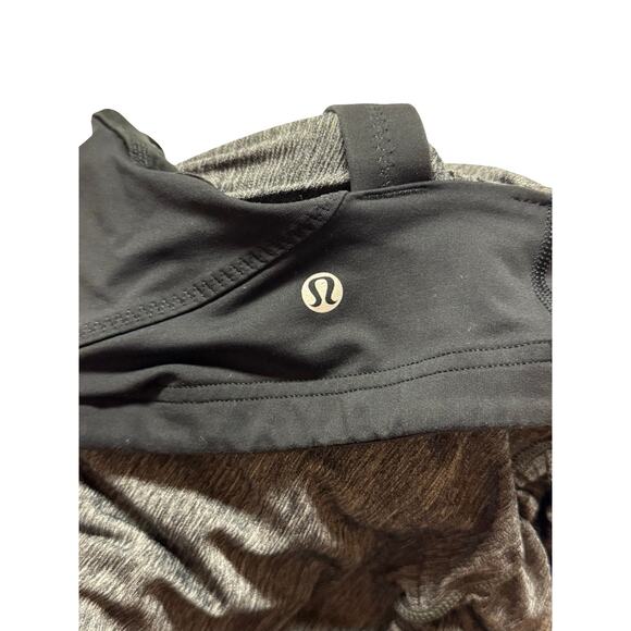 Lululemon 4 Black & Gray Striped Layered Racerback Sports Bra & Tank Y2K - Picture 6 of 6